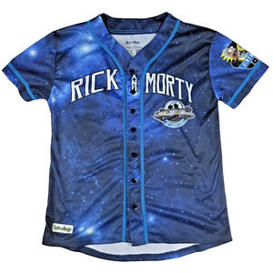 Rick and Morty Galaxy Jersey Baseball Shirt Adult Medium Space Sublimated Merch